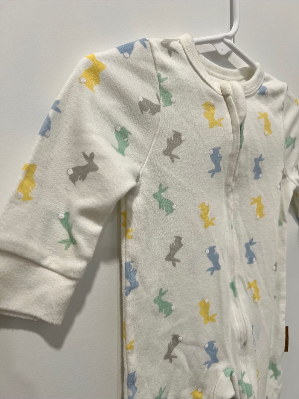 Lila & Jack Bunny Print Footed Zip Sleeper 3-6 Months Easter Pajamas